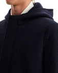 Harris Wharf London hooded wool coat in boiled wool