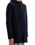 Harris Wharf London hooded wool coat in boiled wool