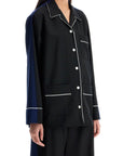 Marni black wool shirt with white stitching