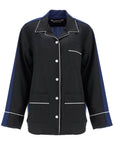 Marni black wool shirt with white stitching