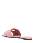 Dolce & Gabbana flat slipper in pink calfskin with embossed dg logo