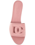 Dolce & Gabbana flat slipper in pink calfskin with embossed dg logo