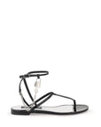 Dolce & Gabbana patent leather thong sandals with padlock