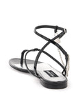 Dolce & Gabbana patent leather thong sandals with padlock