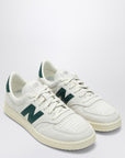 New Balance T500 white/green suede sneaker