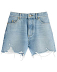 Balmain destroyed denim shorts for a casual