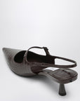 Jimmy Choo Didi 45 brown crocodile effect neckline