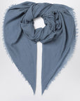 Destin Oxford blue wool-silk blend scarf
