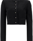 Dolce & Gabbana black wool blazer with logo buttons