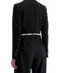 Dolce & Gabbana black wool blazer with logo buttons