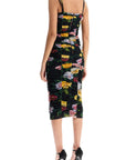 Dolce & Gabbana black floral midi synthetic dress