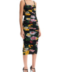 Dolce & Gabbana black floral midi synthetic dress