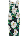 Dolce & Gabbana black floral midi synthetic dress