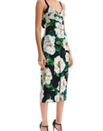 Dolce & Gabbana black floral midi synthetic dress