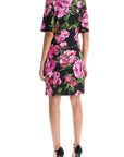 Dolce & Gabbana black floral cotton dress with peonies