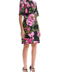 Dolce & Gabbana black floral cotton dress with peonies