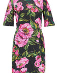 Dolce & Gabbana black floral cotton dress with peonies