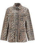 Ganni leopard print canvas overshirt