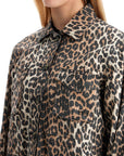 Ganni leopard print canvas overshirt