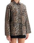 Ganni leopard print canvas overshirt