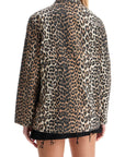 Ganni leopard print canvas overshirt