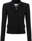 Ganni short lightweight twill blazer