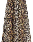 Ganni long leopard print maxi skirt