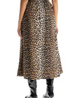 Ganni long leopard print maxi skirt