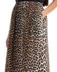 Ganni long leopard print maxi skirt