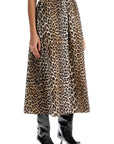 Ganni long leopard print maxi skirt