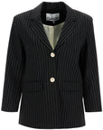 Ganni striped boxy blazer