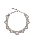 Alessandra Rich heart necklace in hypoallergenic silver crystal