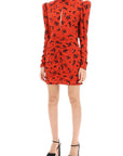 Alessandra Rich high-neck floral mini dress