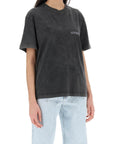 Alessandra Rich oversized t-shirt with print and rhinestones