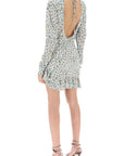 Alessandra Rich draped mini dress with floral pattern