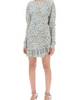 Alessandra Rich draped mini dress with floral pattern