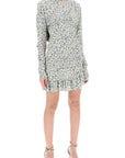 Alessandra Rich draped mini dress with floral pattern