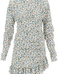 Alessandra Rich draped mini dress with floral pattern