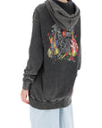 Alessandra Rich oversized hoodie with print and rhinestones