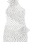 Alessandra Rich one-shoulder mini dress in polka