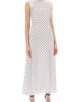 Alessandra Rich sleeveless maxi dress in polka