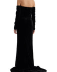 Alessandra Rich maxi velvet dress with duchesse bows