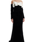 Alessandra Rich maxi velvet dress with duchesse bows