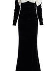 Alessandra Rich maxi velvet dress with duchesse bows