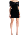 Alessandra Rich velvet off-shoulder mini dress