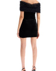 Alessandra Rich velvet off-shoulder mini dress