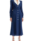 Alessandra Rich midi dress with mikado collar in