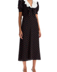 Alessandra Rich 'polka dot silk midi dress'