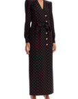 Alessandra Rich silk maxi dress with polka dots