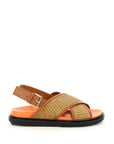 Marni leather and raffia fussbett sandals